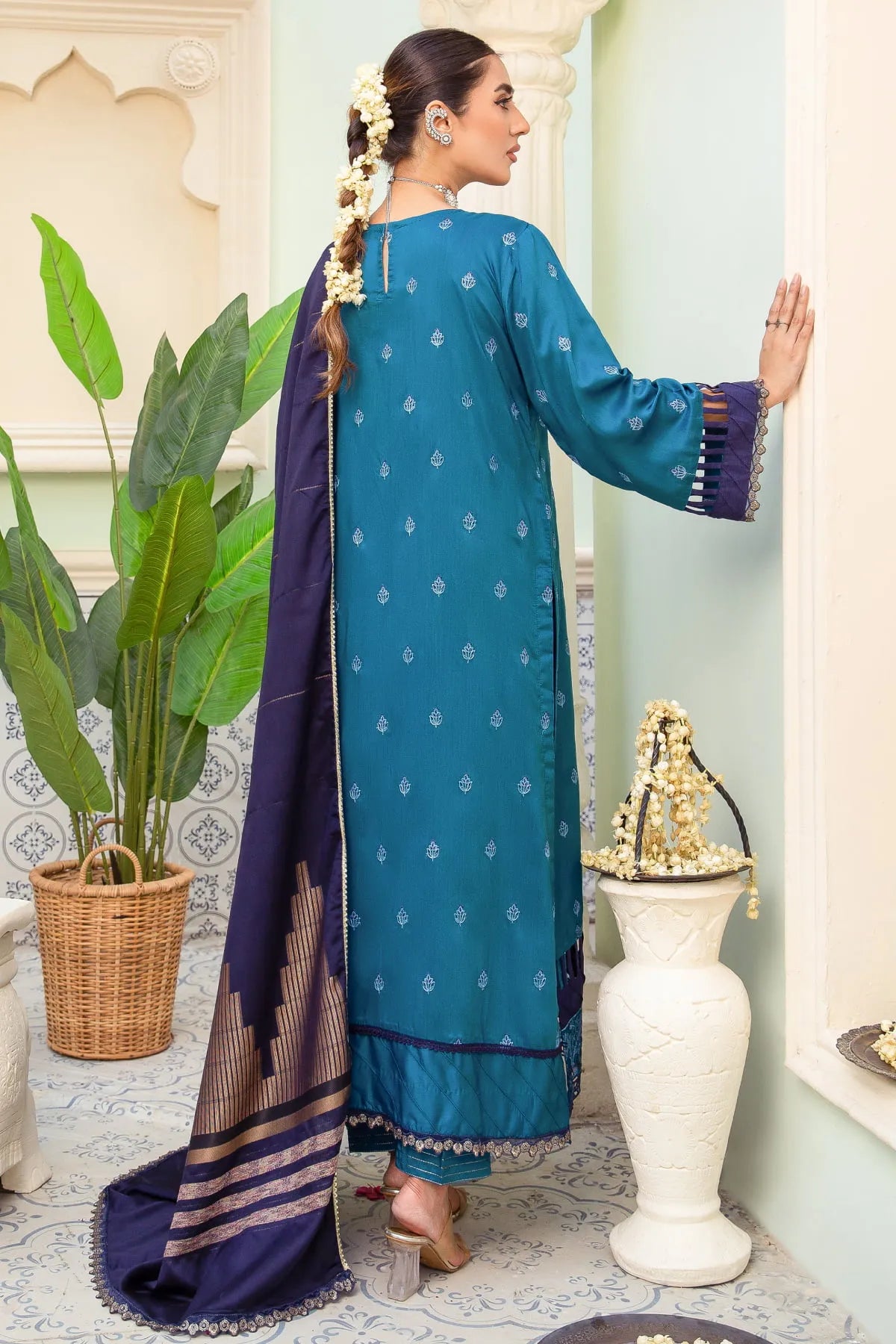 Classic Viscose Dress Embroidered Unstitched 3 Piece