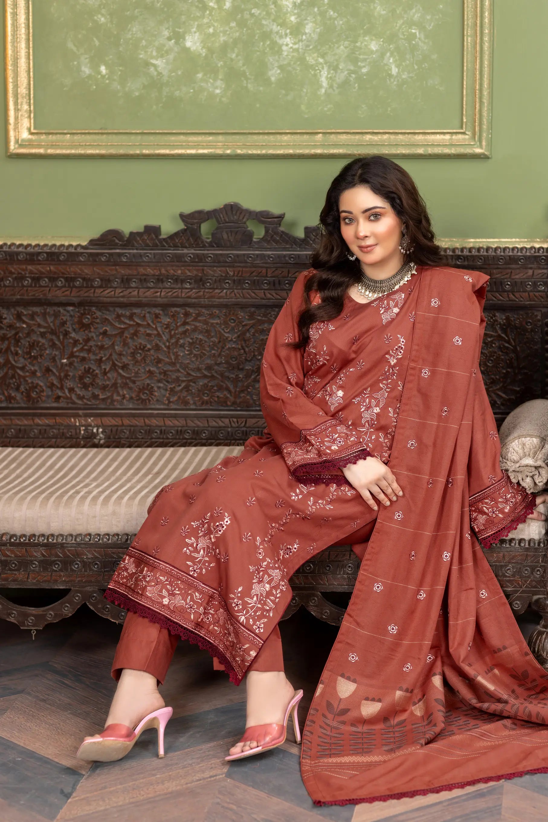 Noura N-24 KHADDAR UNSTITCHED 3 PCs