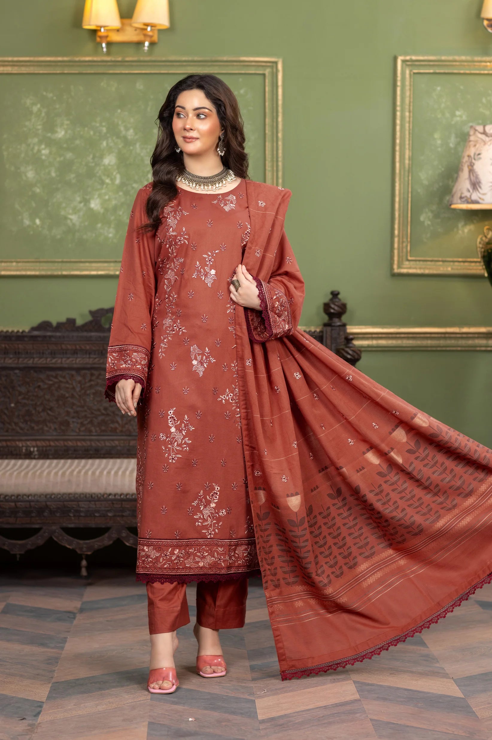 Noura N-24 KHADDAR UNSTITCHED 3 PCs