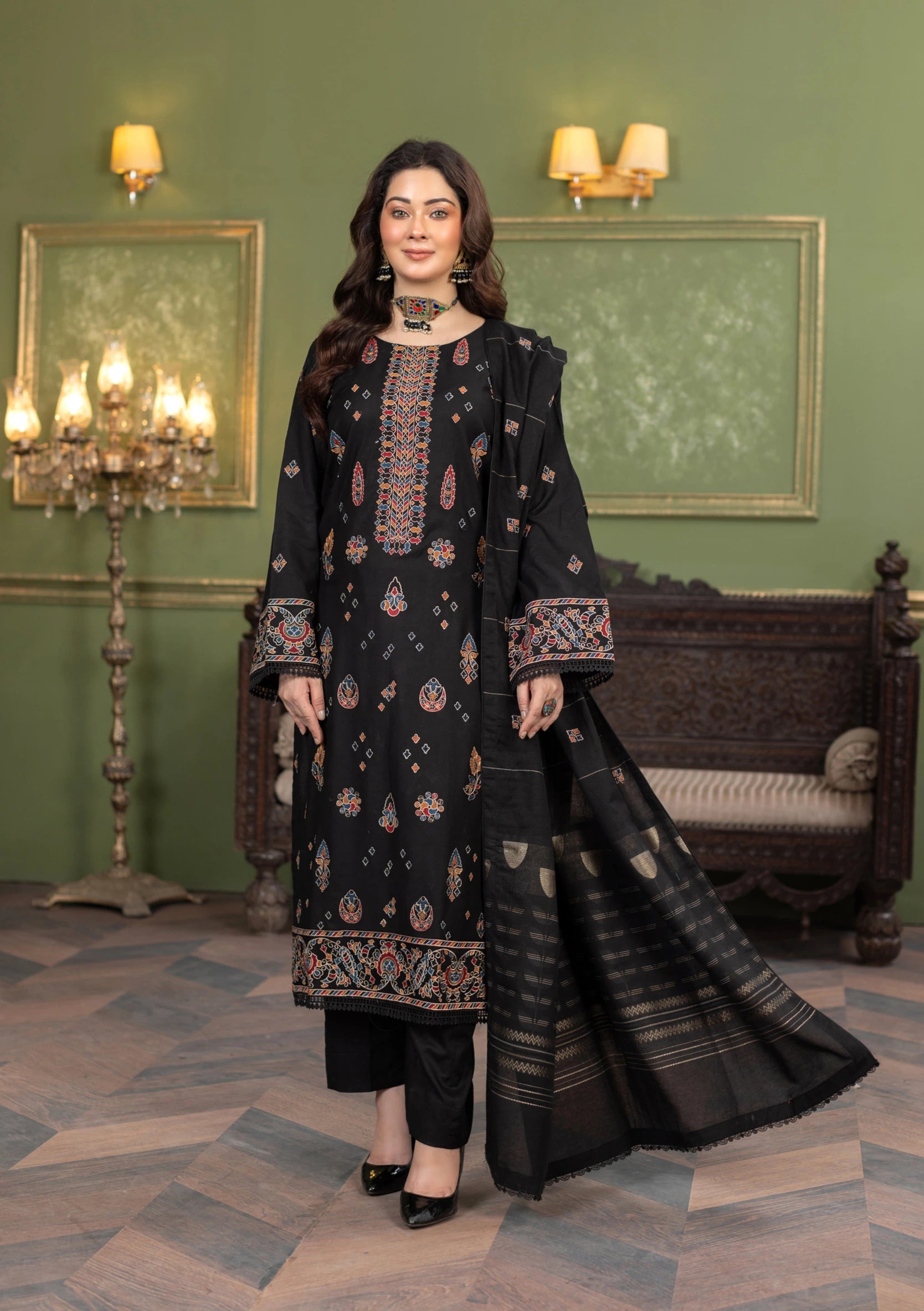 Noura N-25 KHADDAR UNSTITCHED 3 PCs