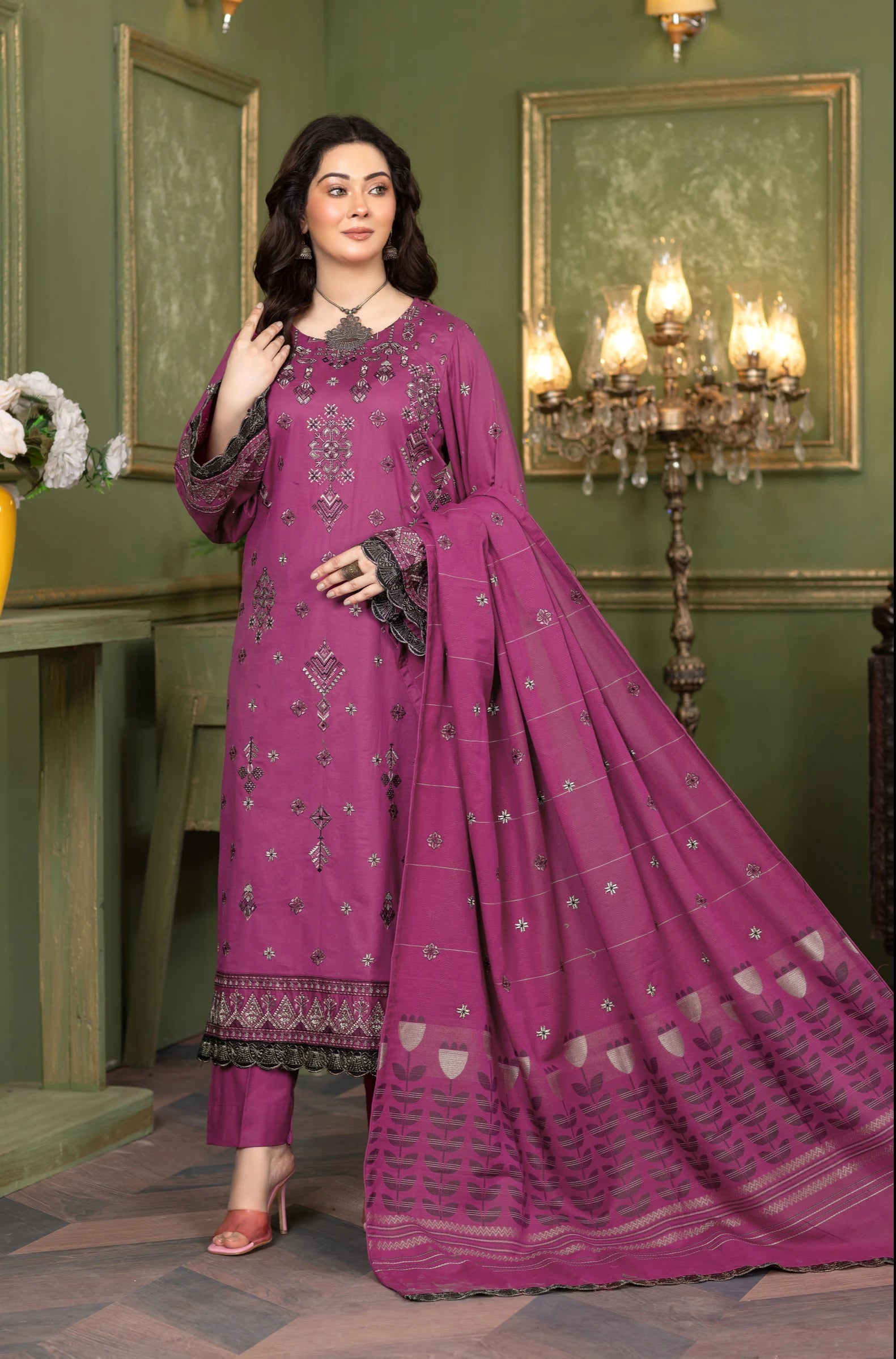 Noura N-22 KHADDAR UNSTITCHED 3 PCs