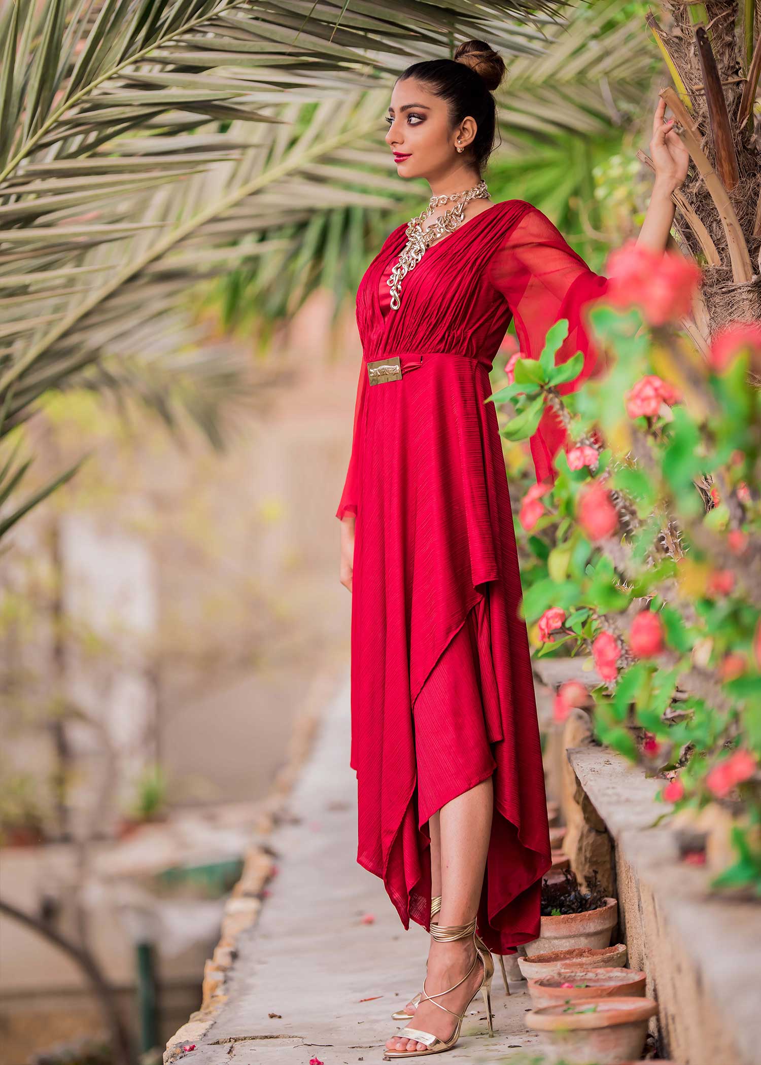 Crimson Red Shirt – Modern Western Dressing for Women