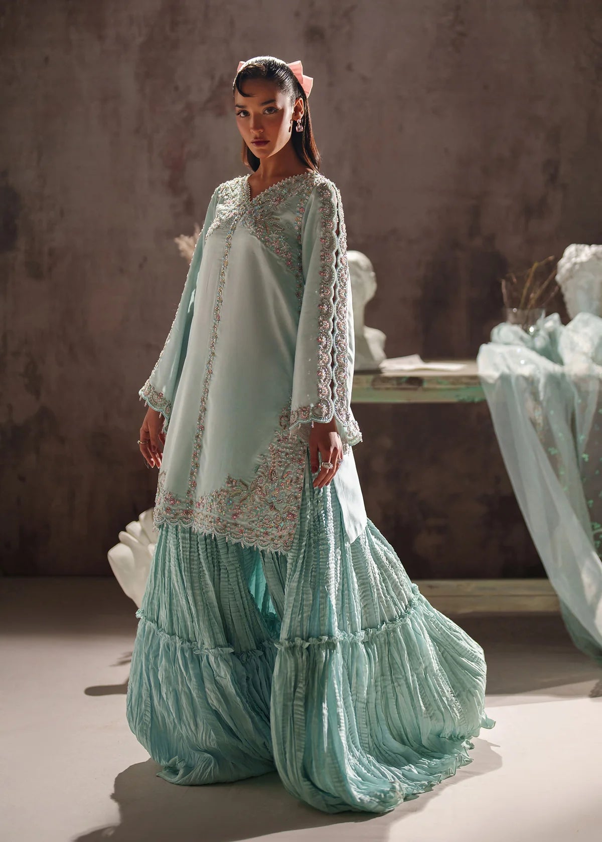 Diana Embroidered Tissue Silk Pret 3 Pcs