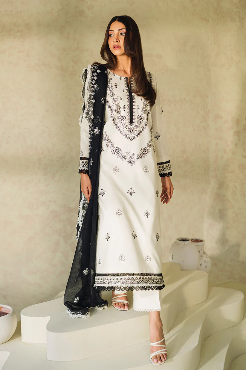 Ivory Embroidered Lawn 3 PCs