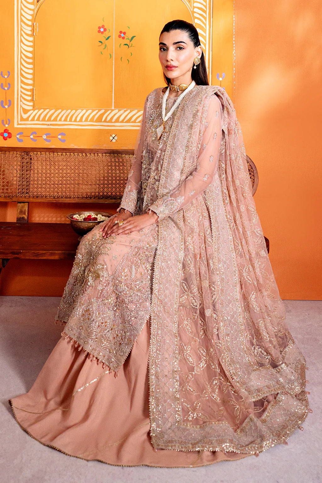 GHAZAL NET EMBROIDERED 4 PCs