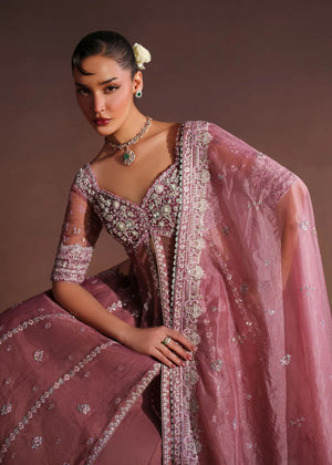 Simple lehenga design in tissue silk for formal occasions by Buraqstore