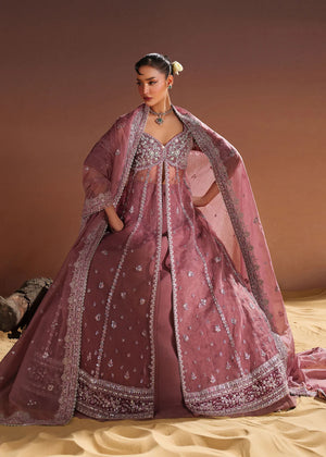 Party wear lehenga choli design in soft pink by Buraqstore