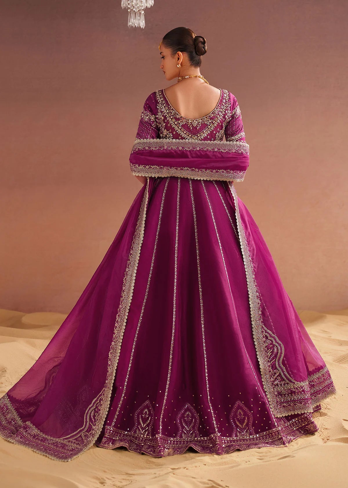 Pakistani lehenga dress styled for formal events by Buraqstore
