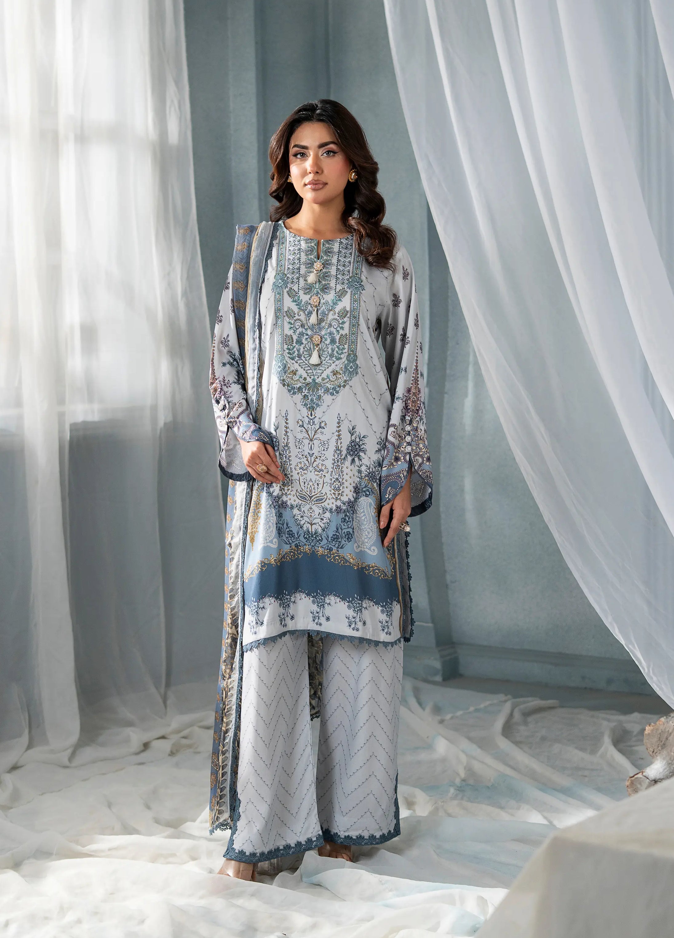 Sky Blossom Linen 3 Pcs
