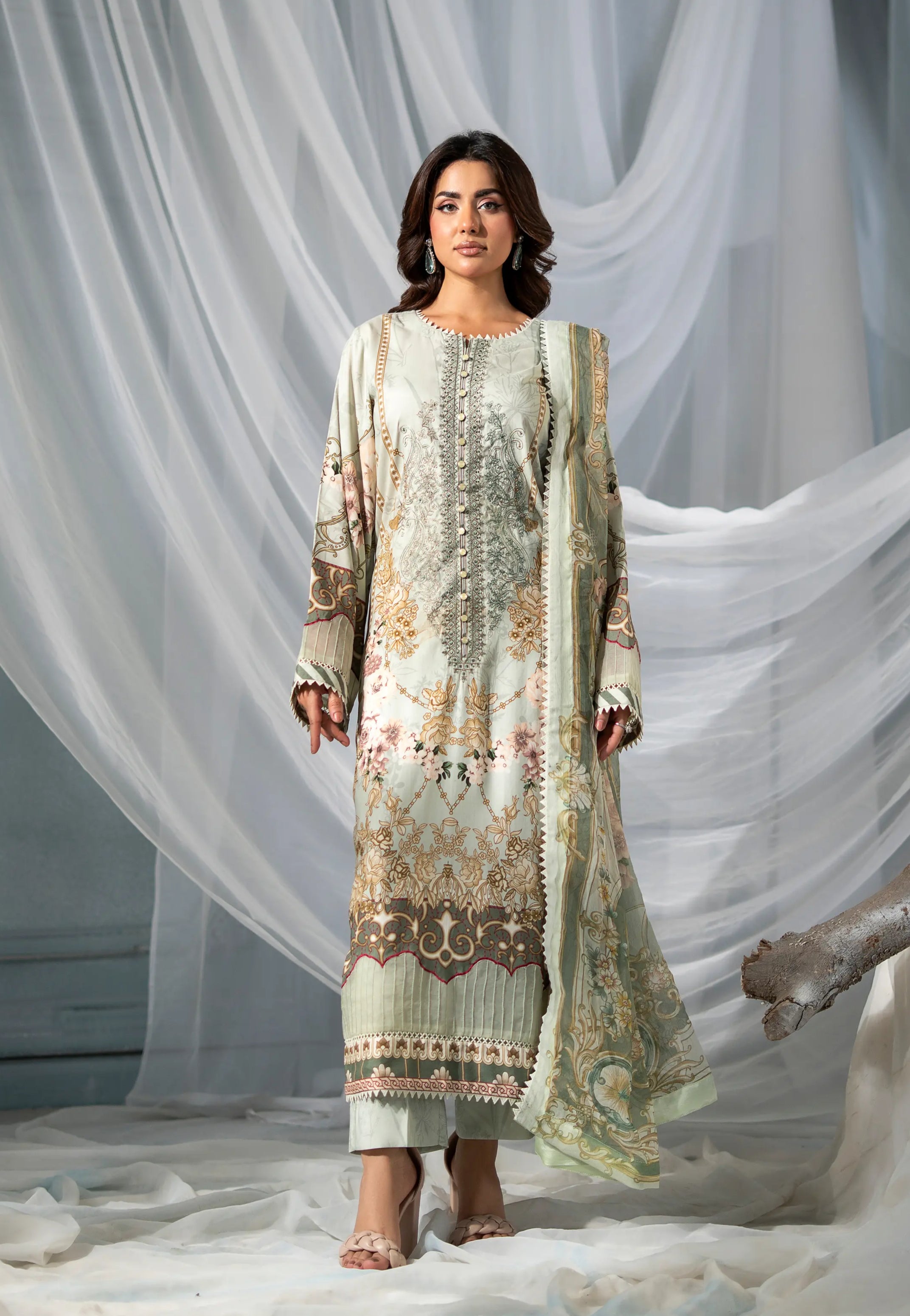 Sage Bloom Linen 3 Pcs
