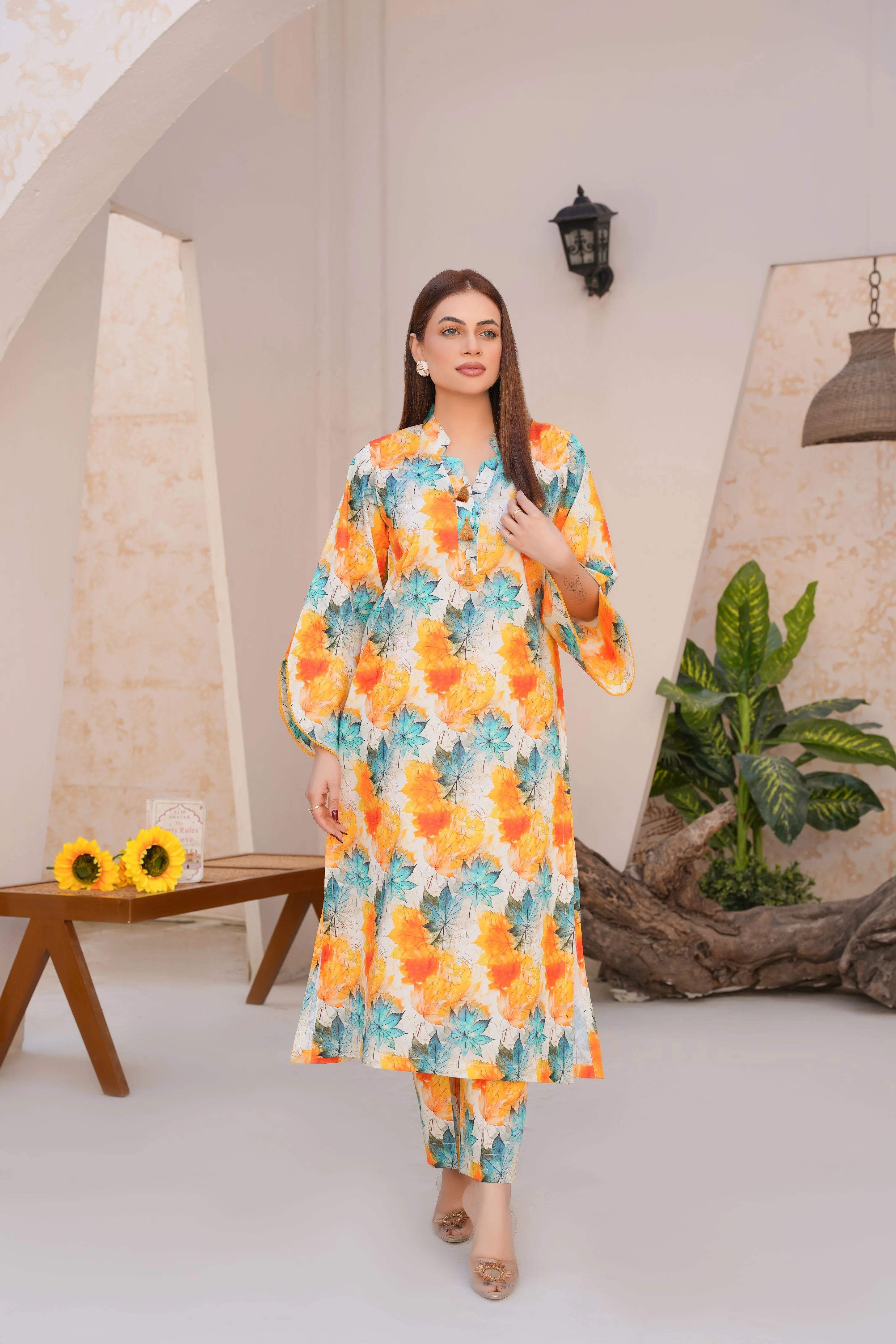 Vibrant Floral Lawn Pret 2PC