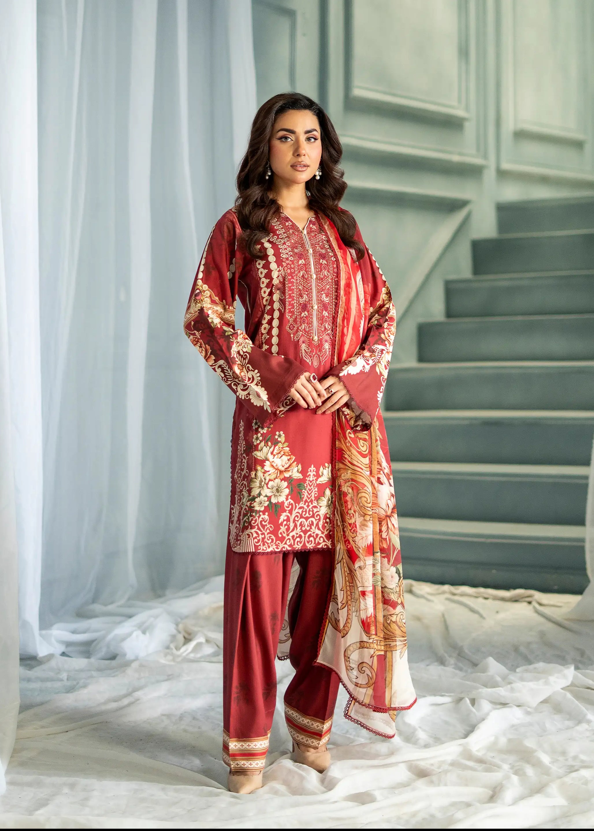 Rust Ember Linen 3 Pcs