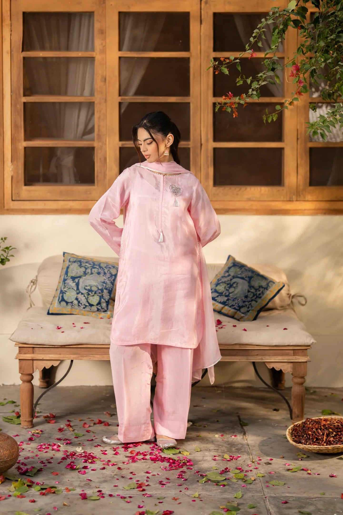 Dil E Gulab Pret Raw Silk 2 PCs