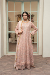 K-169-PEACH Embroidered Chiffon Pret 3Pcs