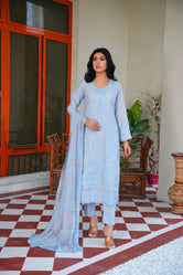 3 PC Karandi Embroidered Dress Unstitched