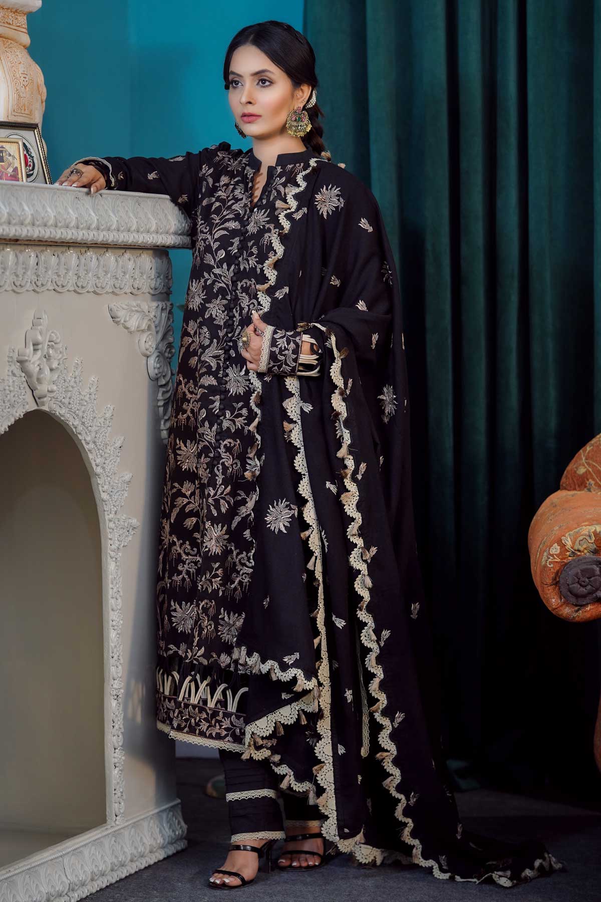 Black - Moksh by Aayra - Khaddar Unstitched Collection
