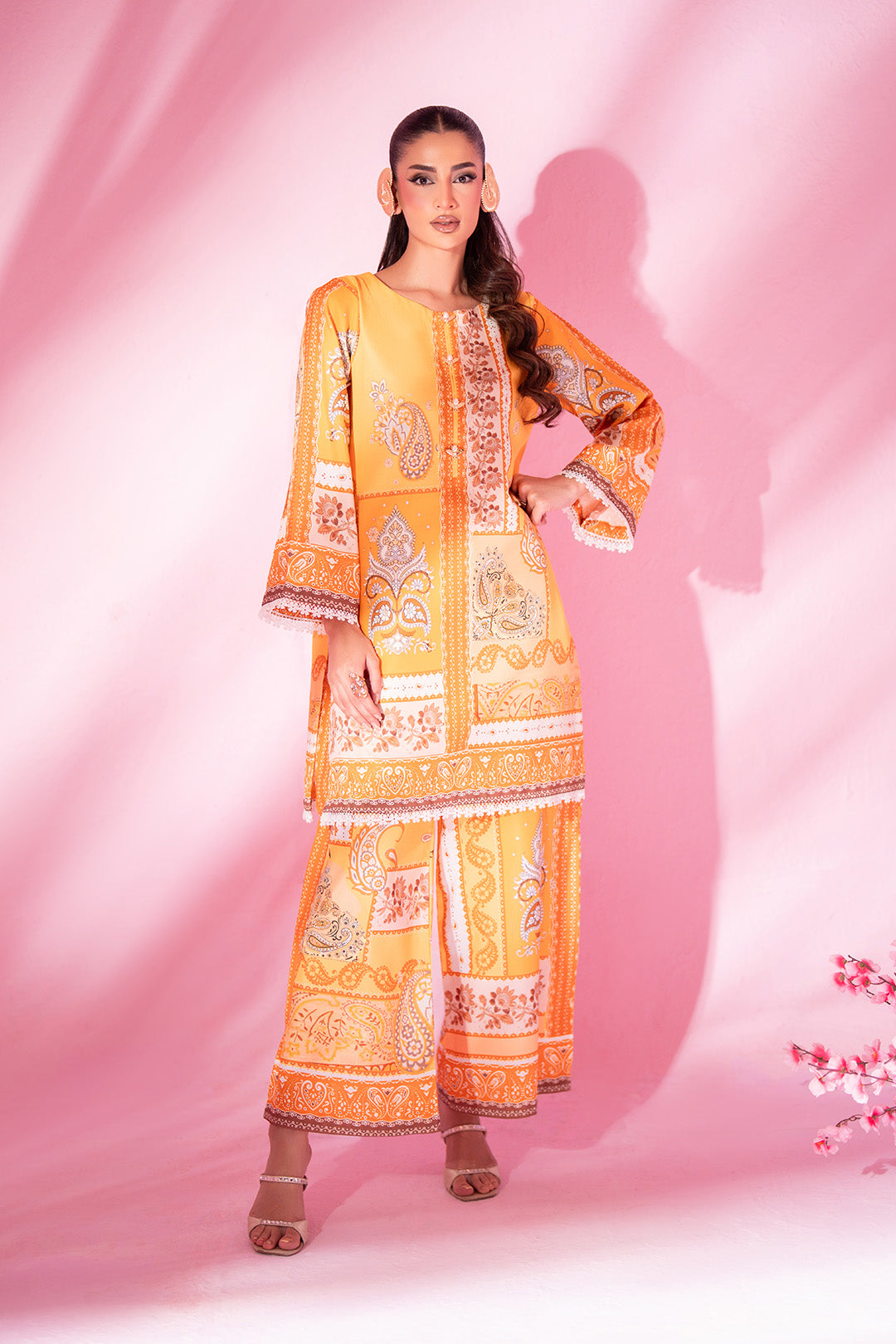 SF - 348 | Vibrant Orange Co Ord Set