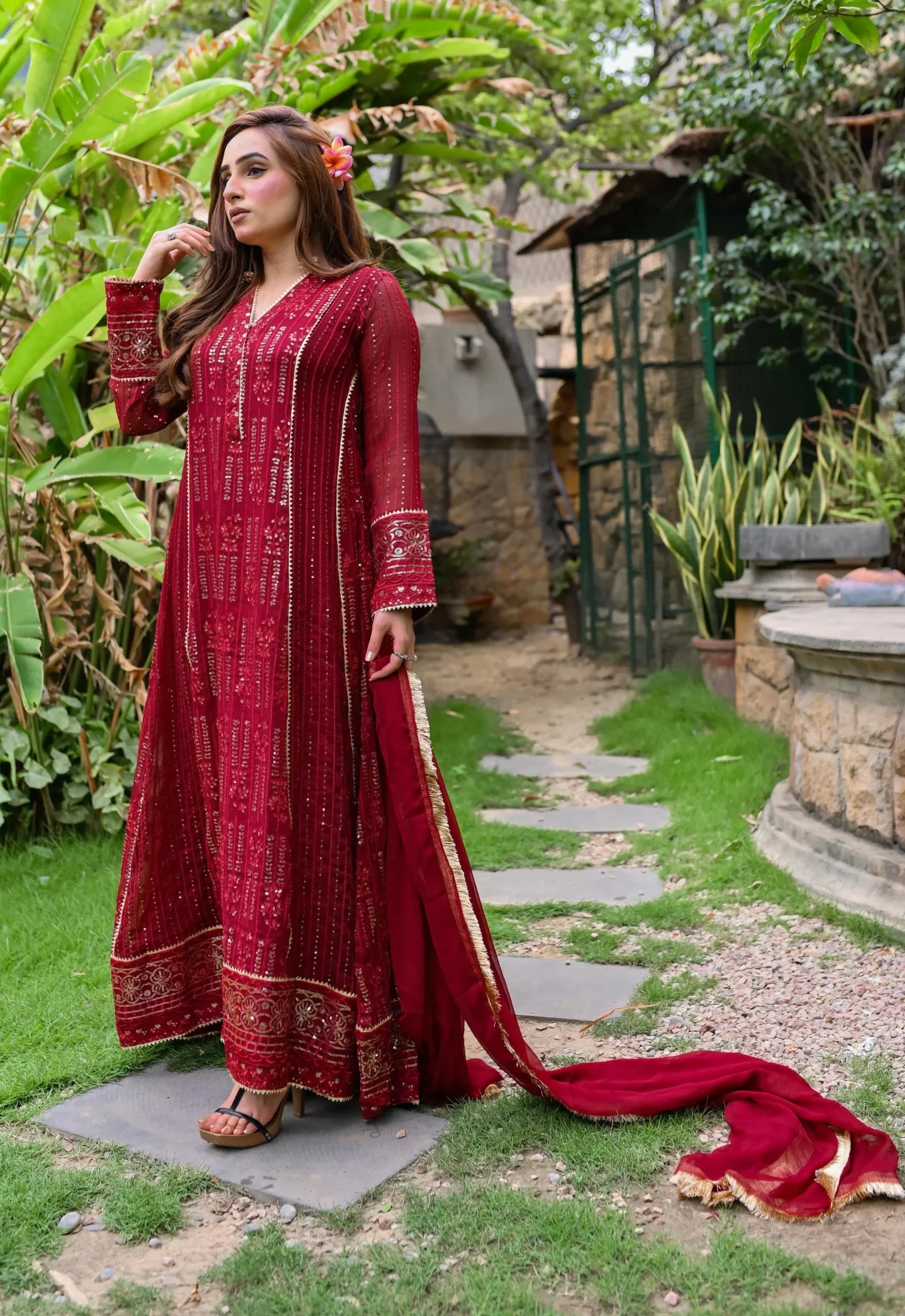 MEHROON DRESS 117