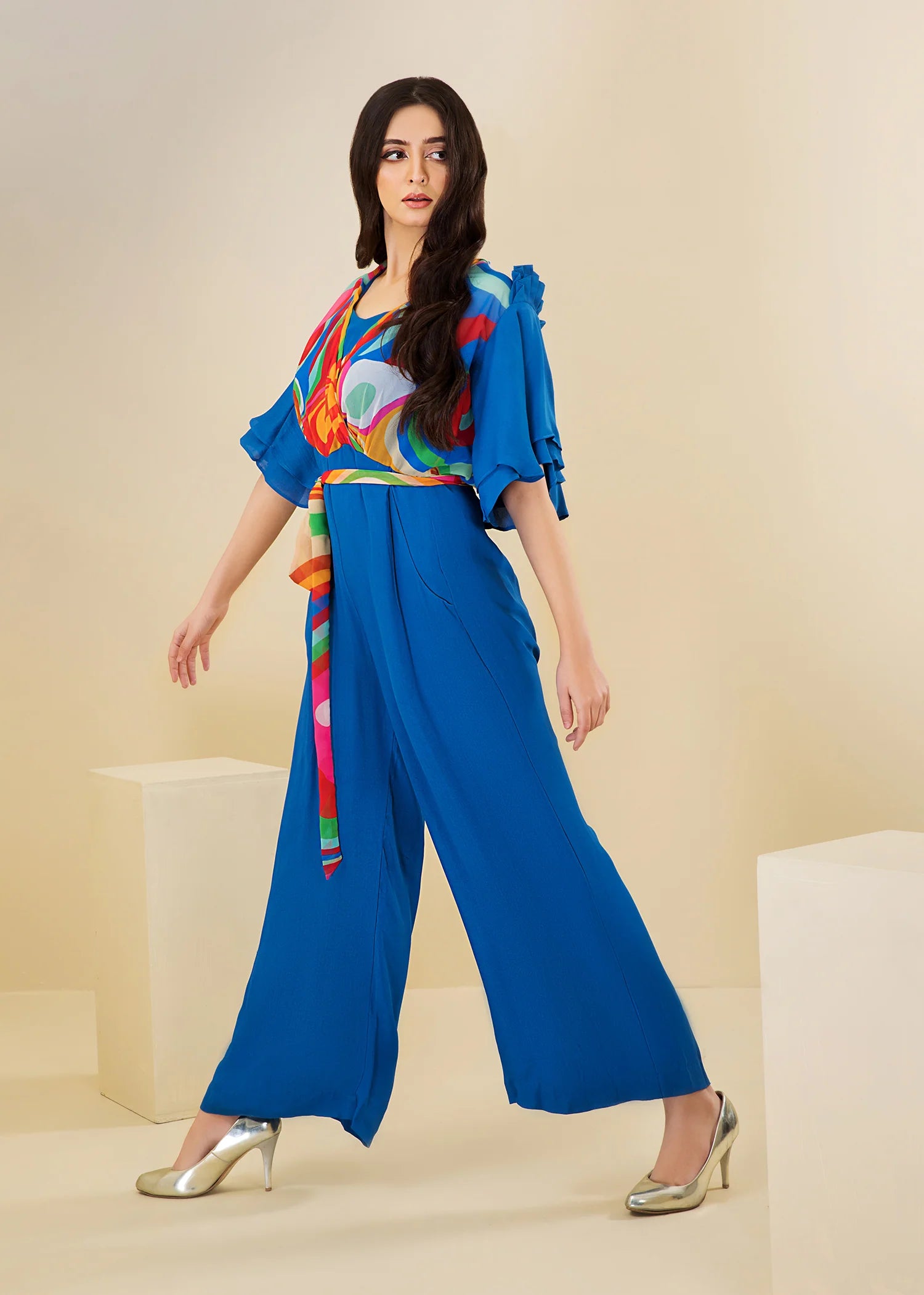 Electric Blue Jumpsuit – Modern Western Style Statement