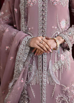 model posing in pink formal dress organza suit buraqstore
