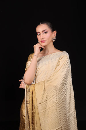 Gold Luxe – Silk Saree with Matching Blouse 2Pc