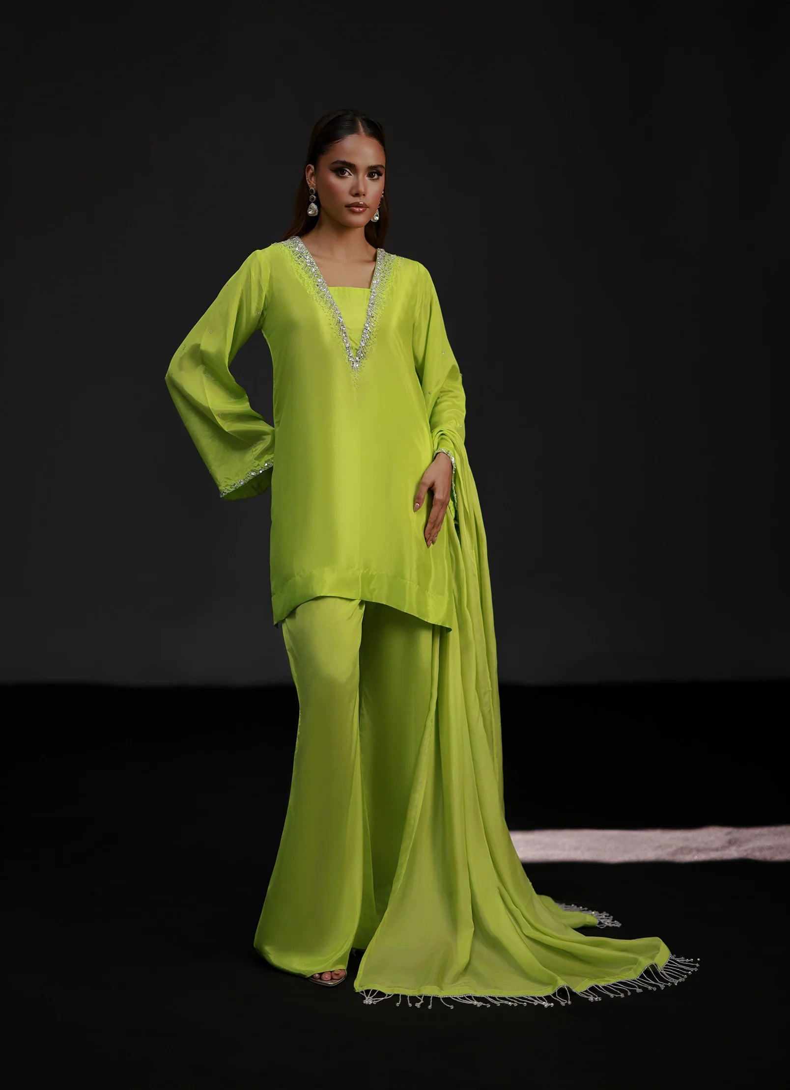 Lime Lustre Set Embroidered Pret 3Pcs