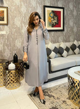 Grey button set Crepe 2 PCs