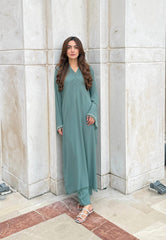 Cyan Georgette Co-ord Set 2 PCs