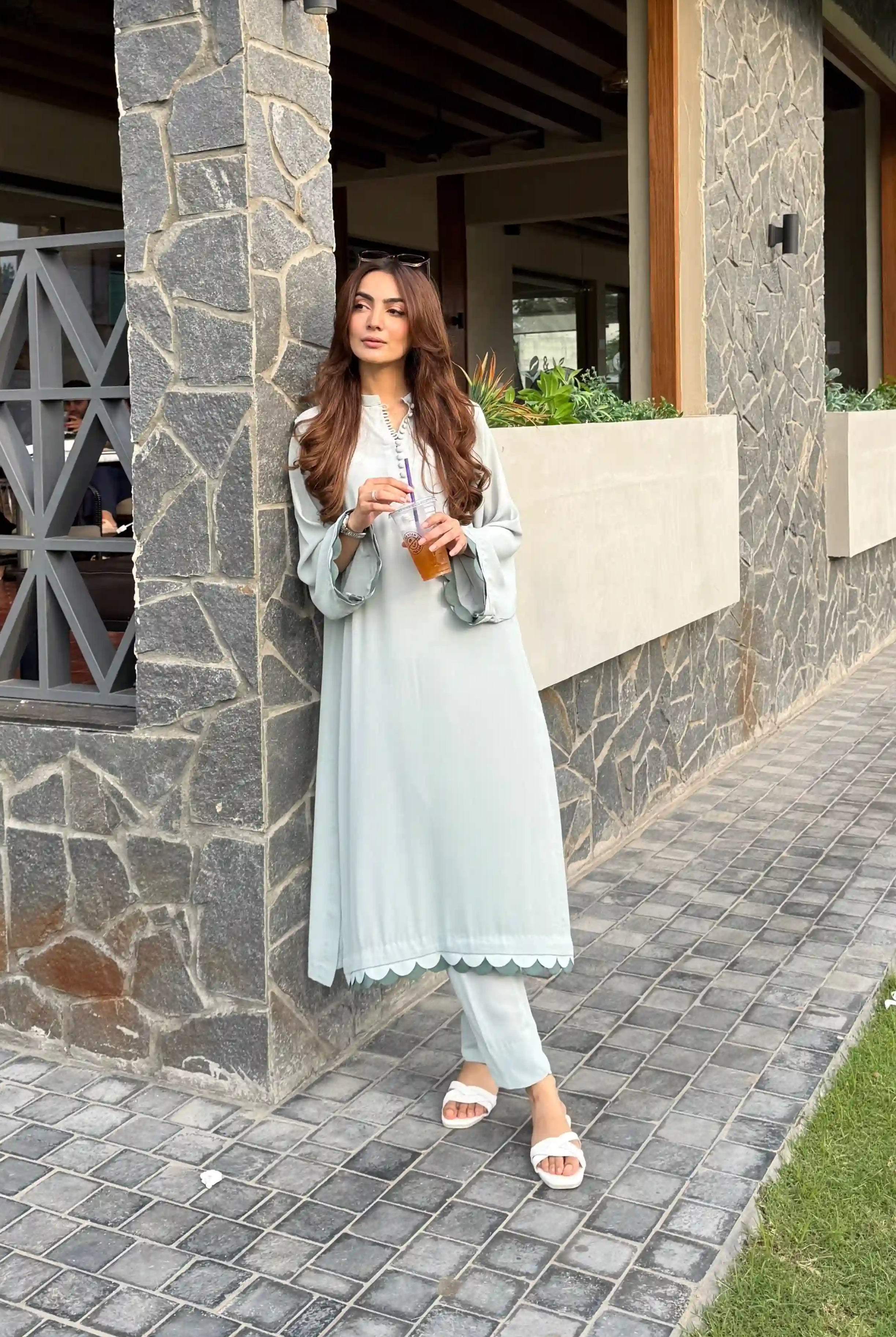 Ocean Georgette Co-ord Set 2 PCs