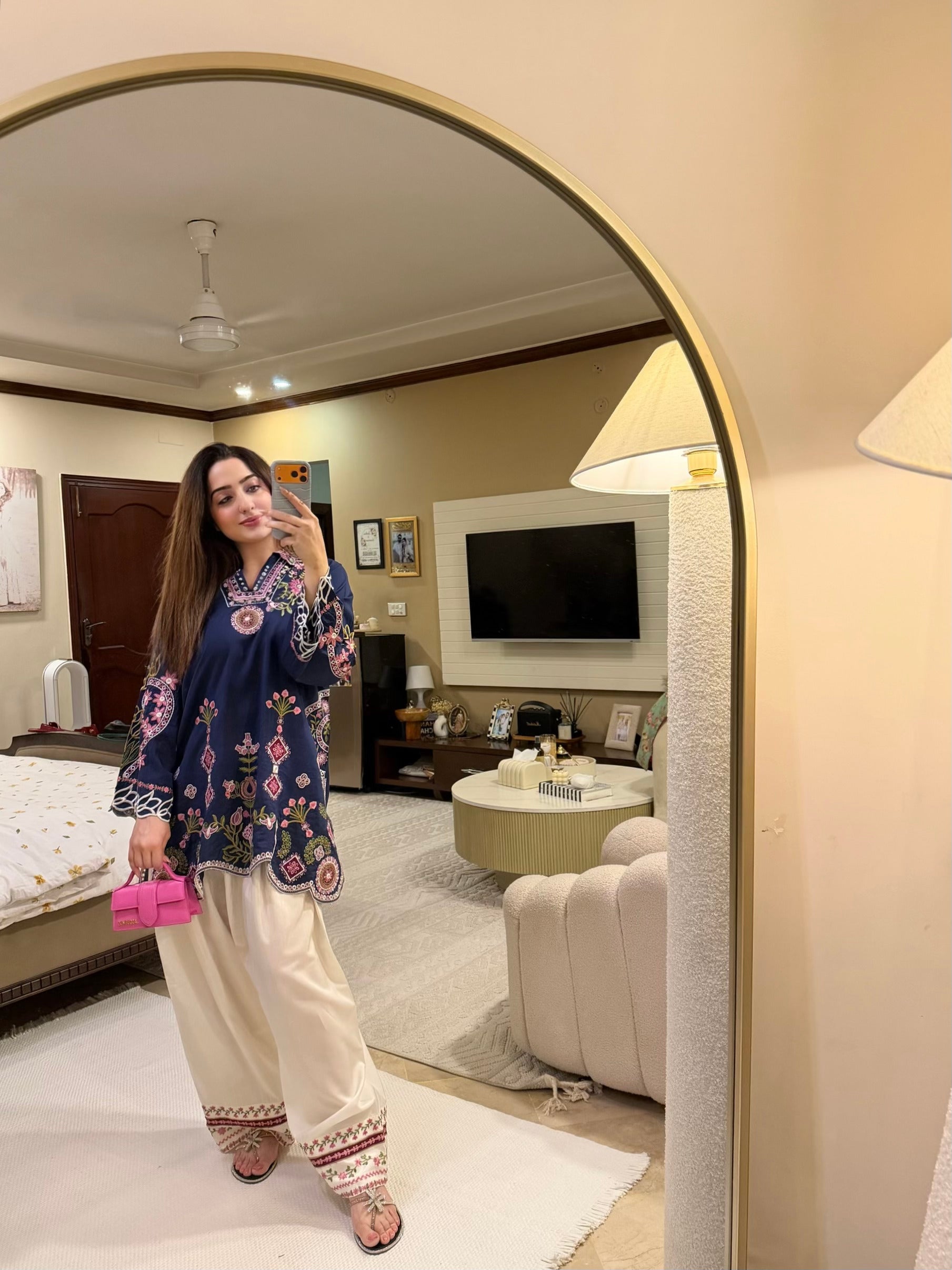 Modern summer collection outfit by Buraq Store cobalt charm co-ord set for casual wear