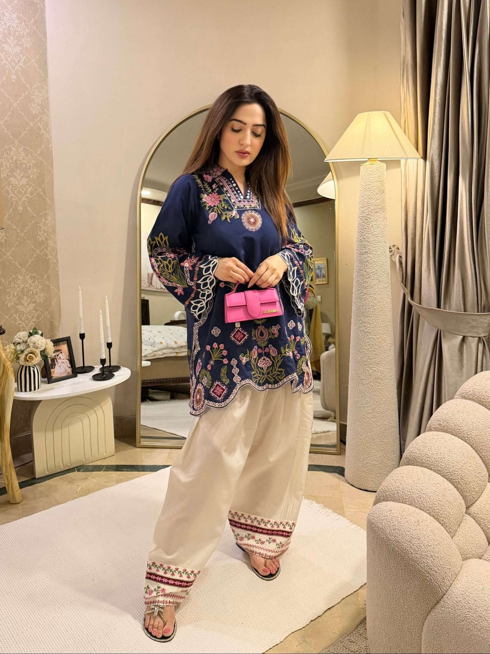 Cobalt Charm co-ord set by Buraq Store from summer collection with trendy summer dresses in Pakistan