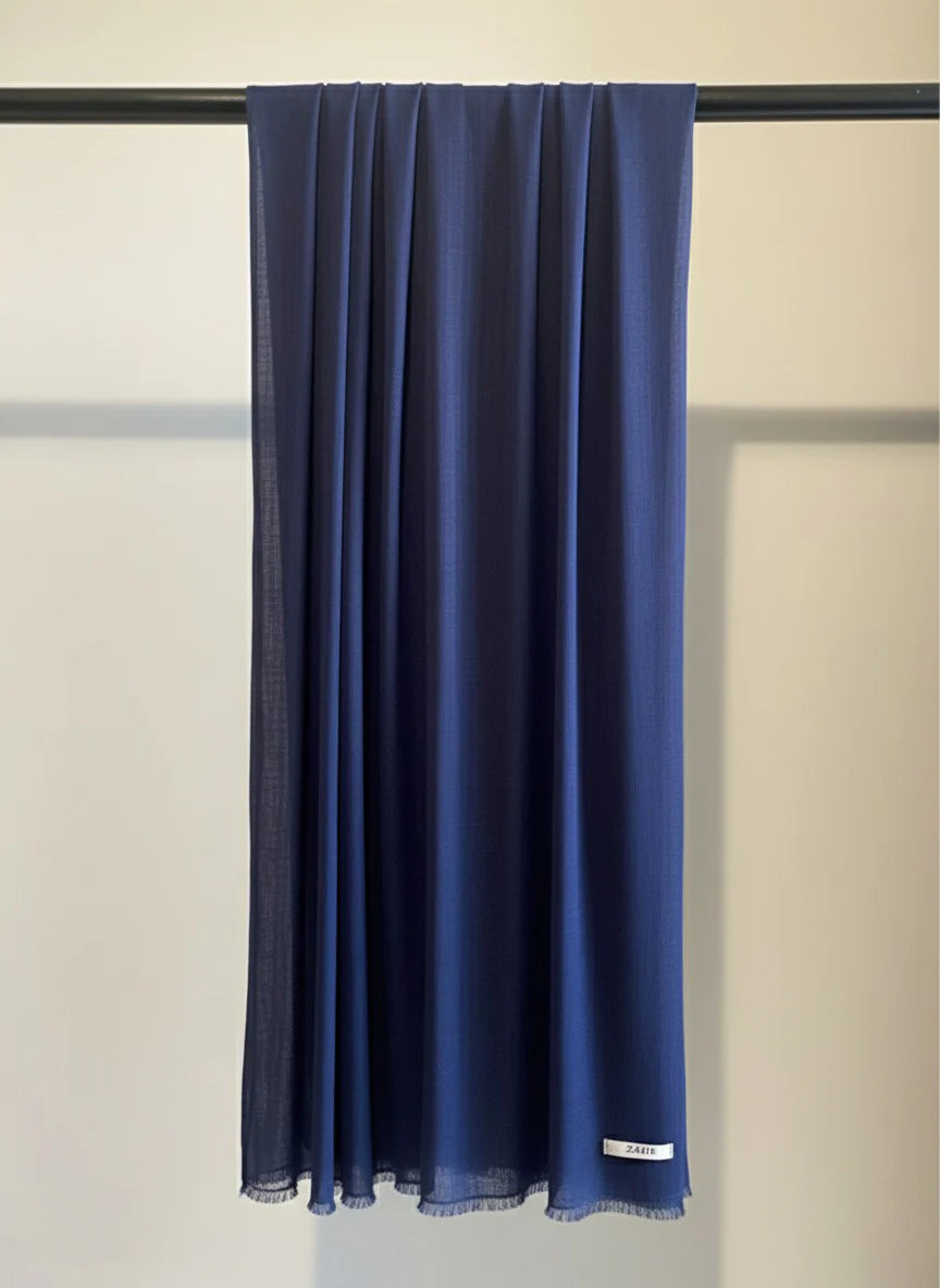 Navy Blue Turkish Lawn Scarf