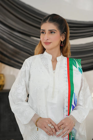 Nayab Luxury Pret 3 PCs Elegant Cotton Silk Outfit