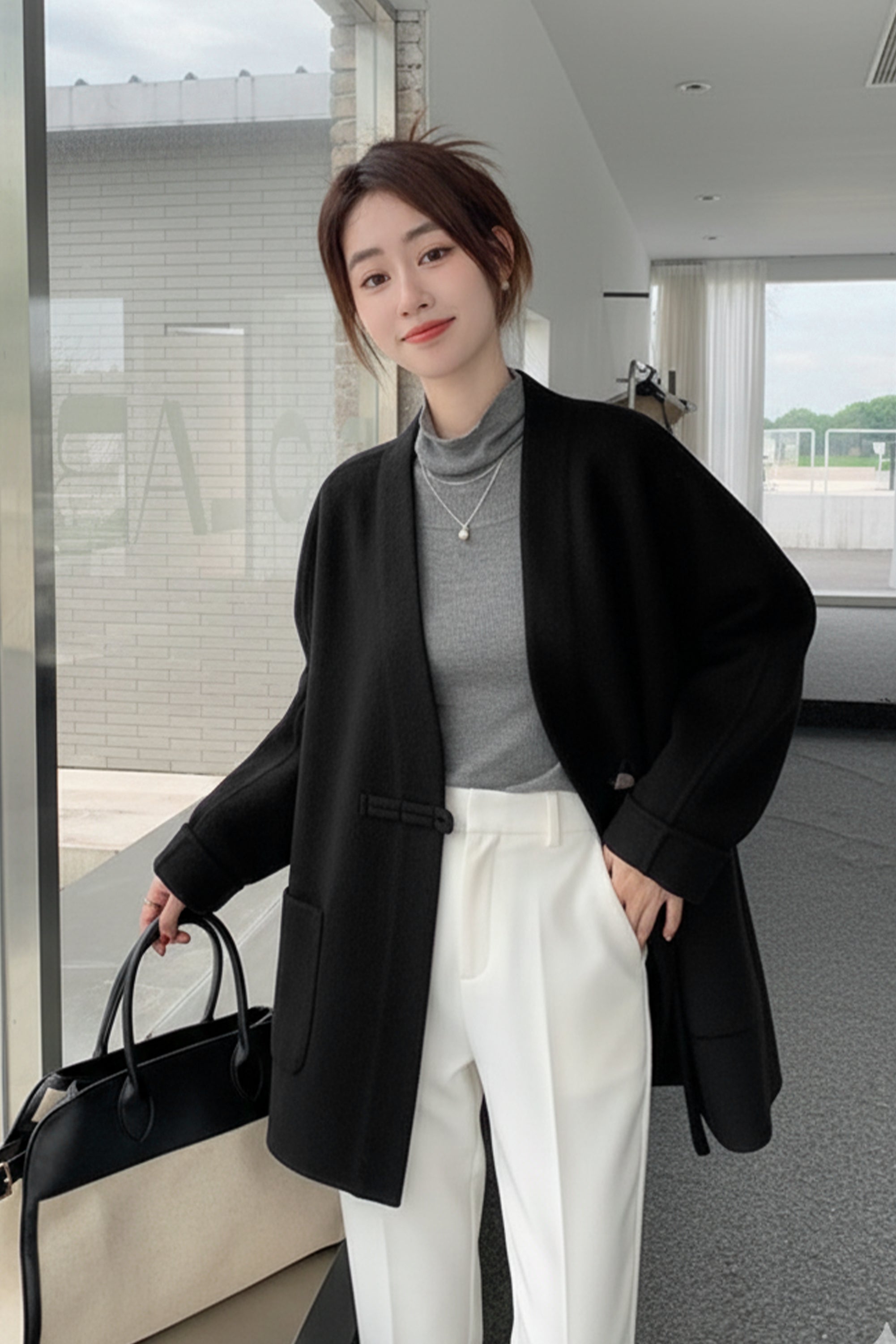 Online Ladies Tunic Wool Coat