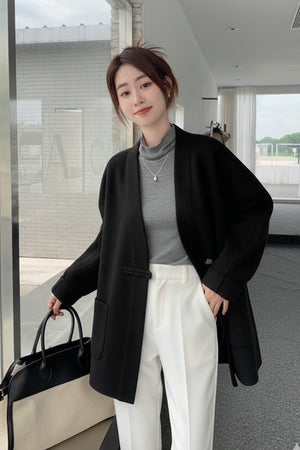 Online Ladies Tunic Wool Coat