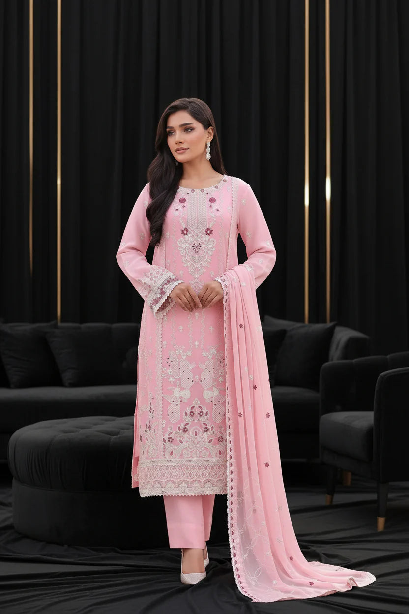 Candy Blush Chiffon Pret 3 PCs