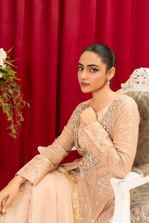 Peach Chiffon Pret 4Pcs – embroidery dresses for women