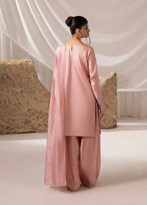 Elegant pink Sheesha silk 3 piece suit for ladies BuraqStore