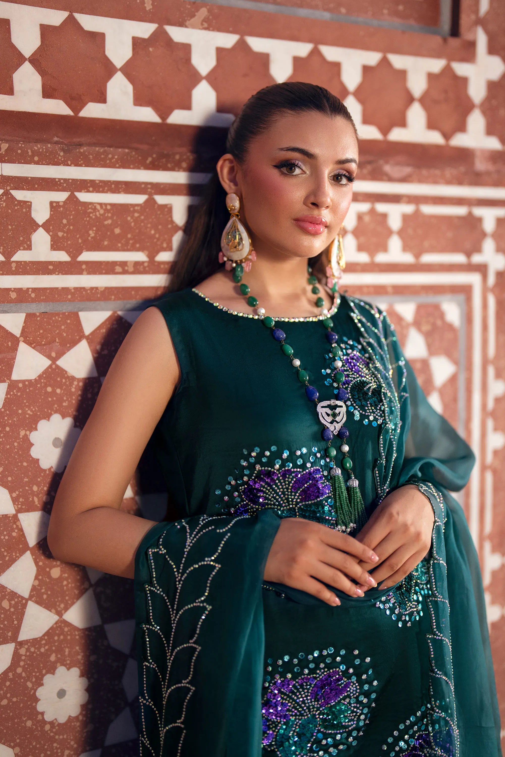 SF-267 Embroidered Silk 3 PCs – Modern Festive Attire