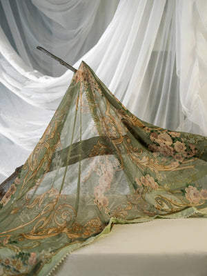 Sage Bloom Simple Linen Dress Pakistan 3 Pcs