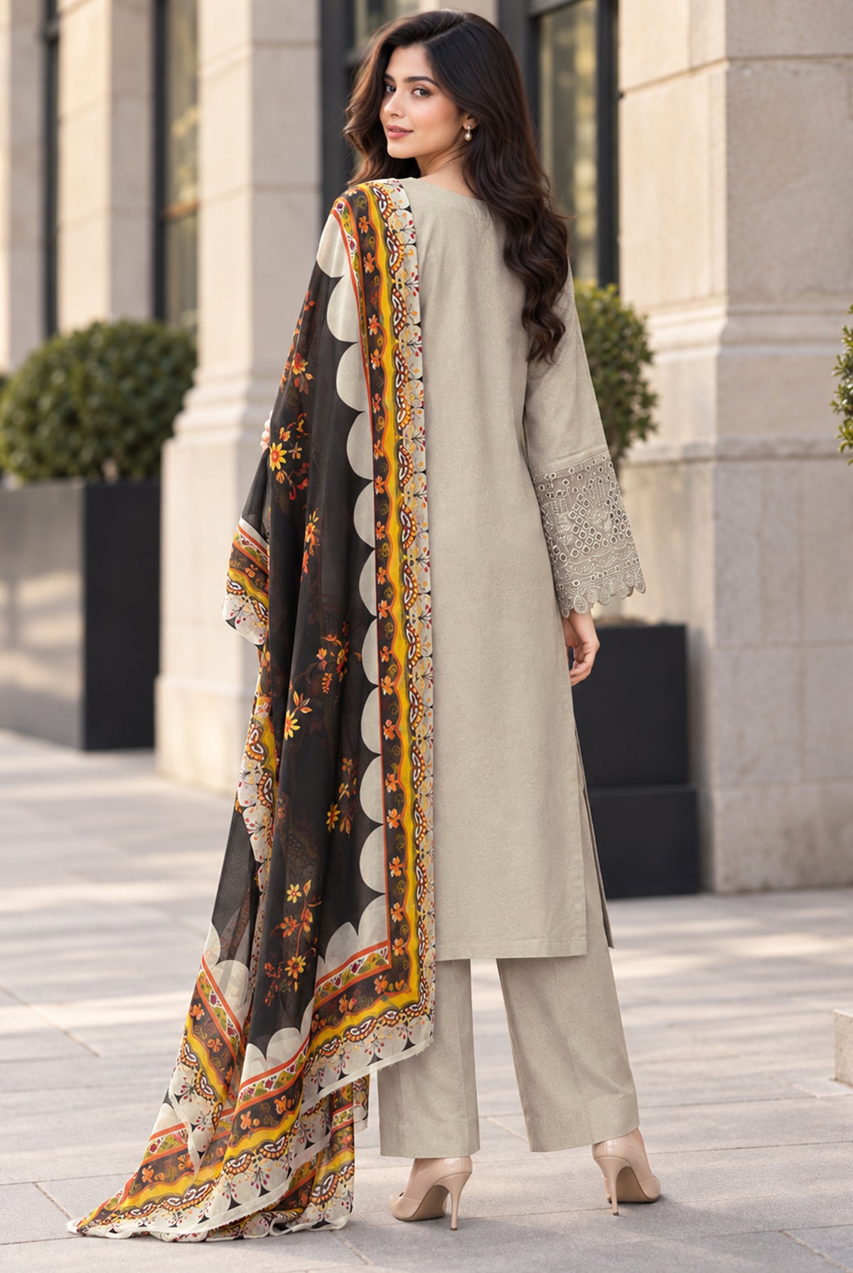 Original Karandi Suit Price in Pakistan - Sage Green 3PC