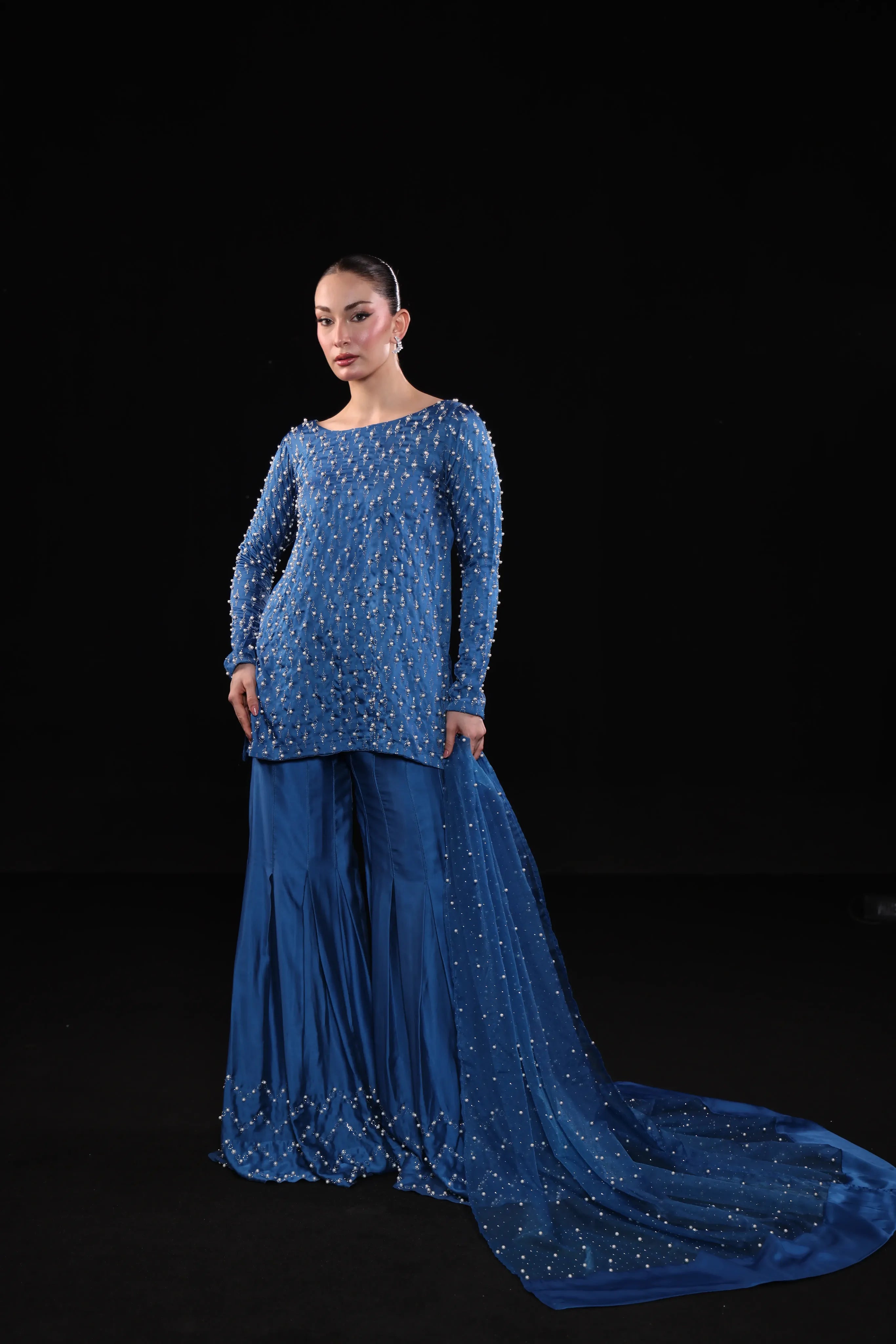 The Muse Silk Embroidered 3Pcs