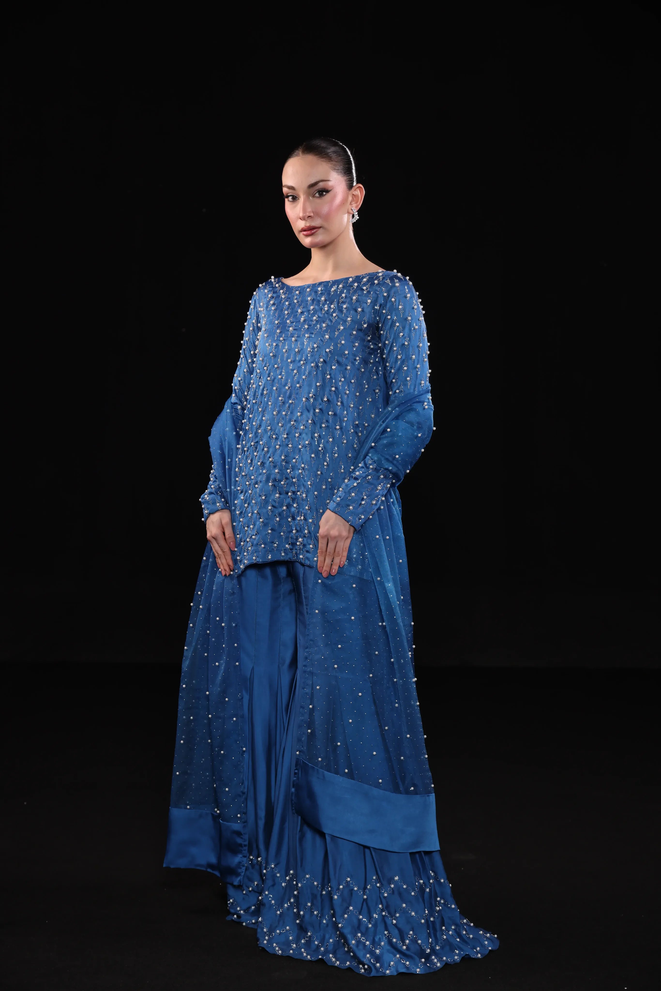 The Muse Silk Embroidered 3Pcs