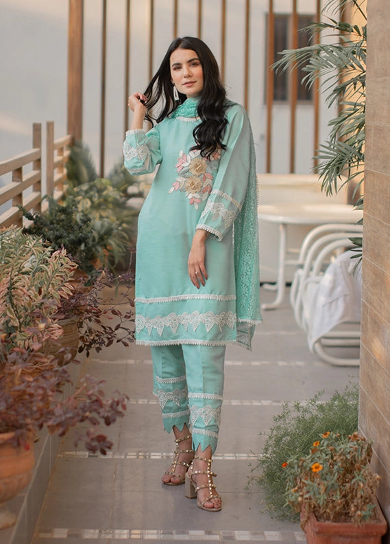 Tiffany Blue Kattan Silk Pret 3PCs