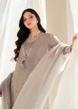 Girl wearing soft silk dress by Buraqstore with elegant styling