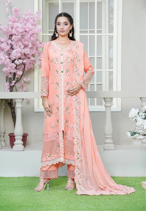 Discounted summer dresses by Buraq Store tropical mist 3 piece lawn suit