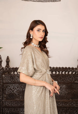 Wedding Beige Kaftan Dress