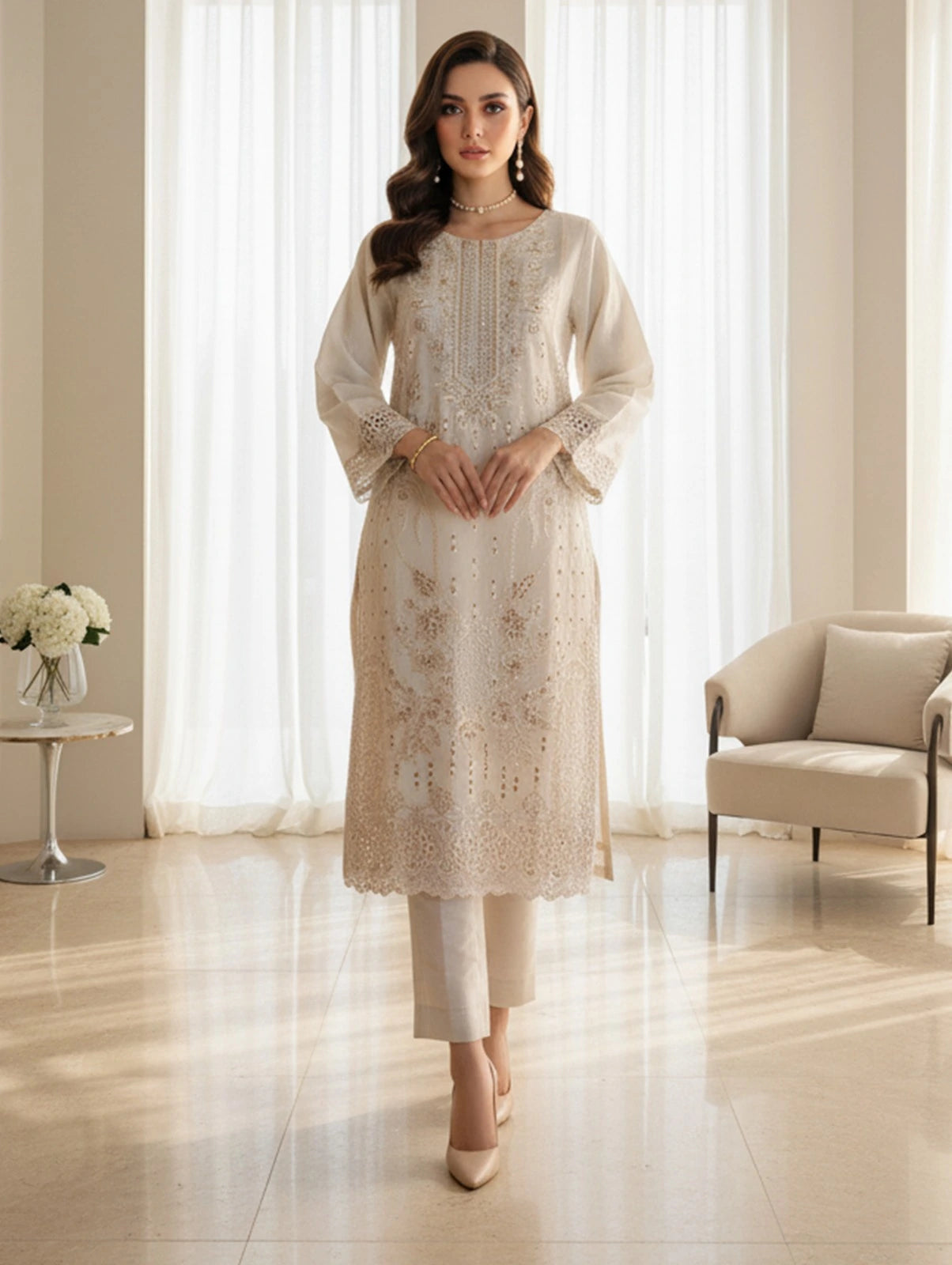 Burberry Organza Unstitched 3 PCs