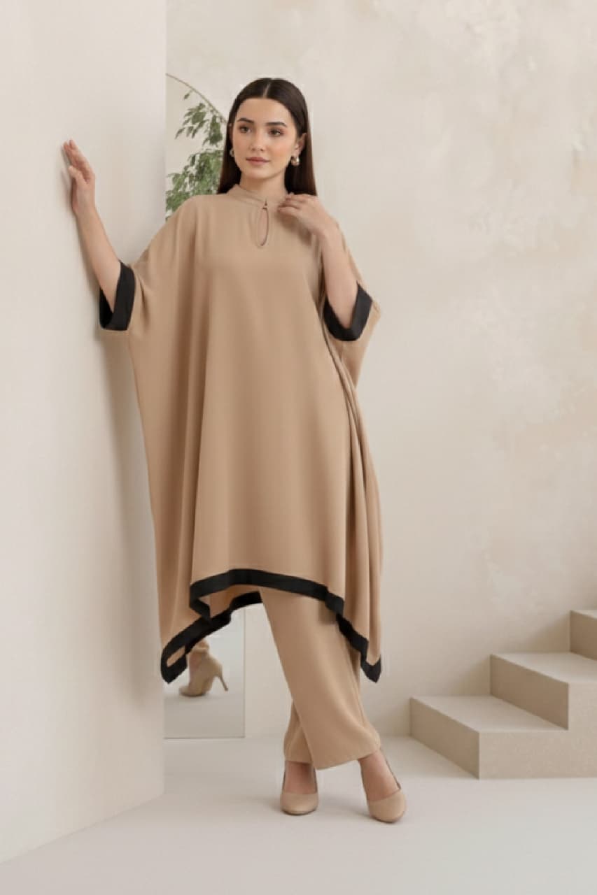 Sand Kaftan Drape Co Ord Set