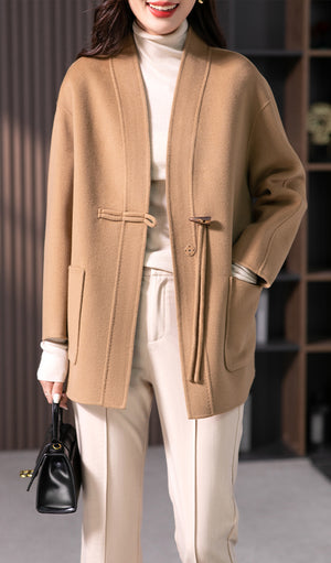 Women Winter Drape Wool Coat